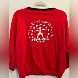 Vintage Peasant Company Womens American Girl Sweatshirt Red 90s USA SZ L/XL